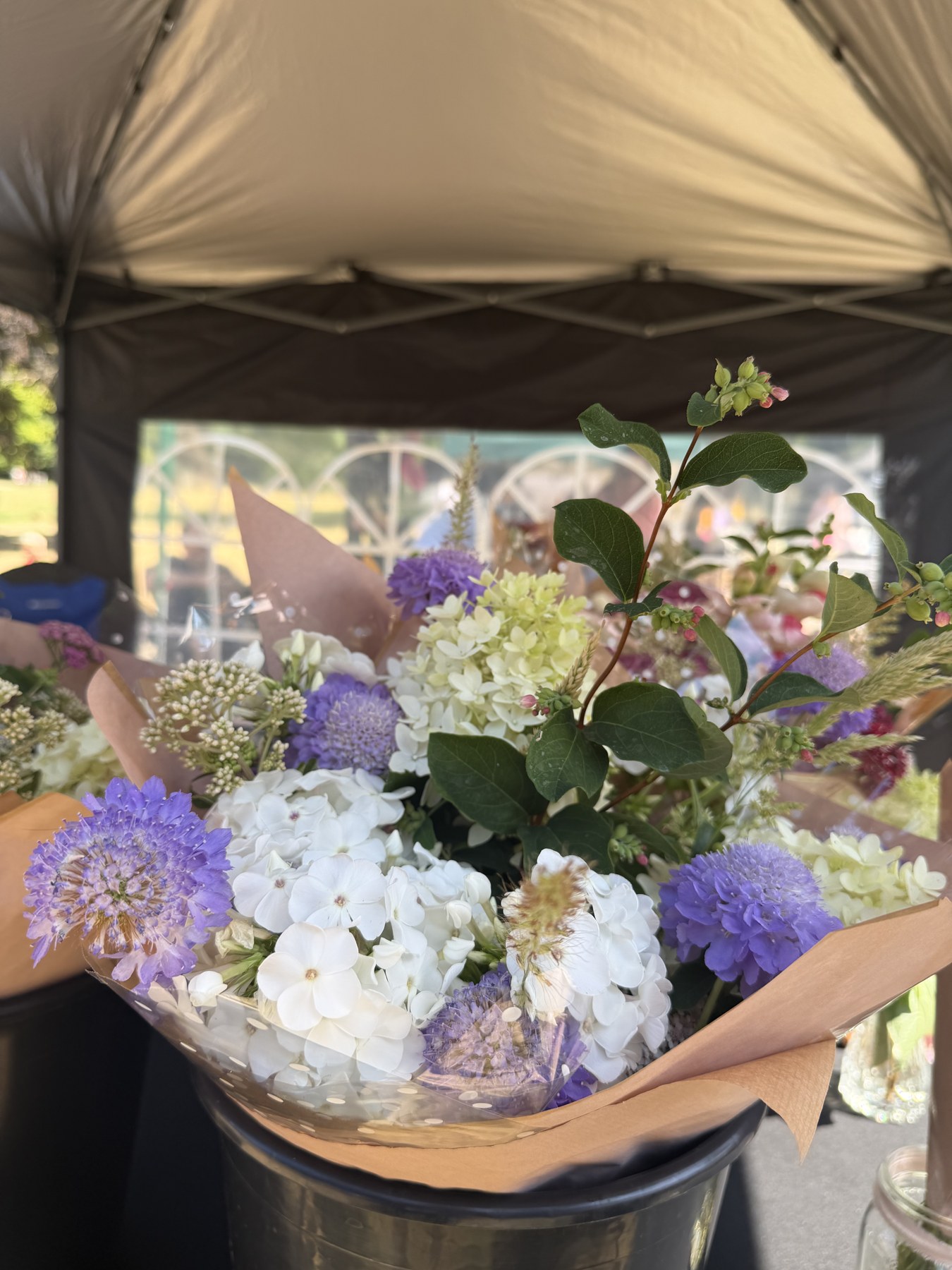 Fresh seasonal flower bouquets at Christchurch Park Market