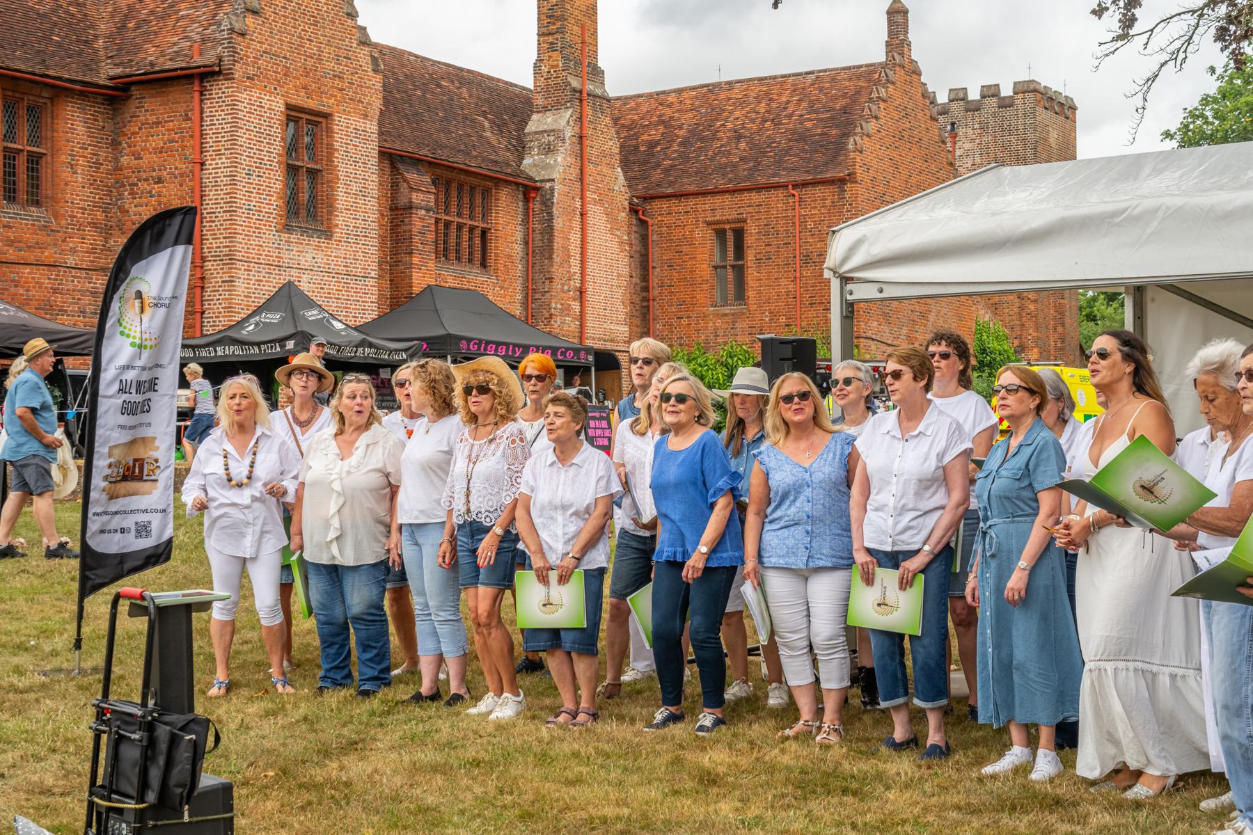 The Sound Collective choir performing outside Ingatestone Hall