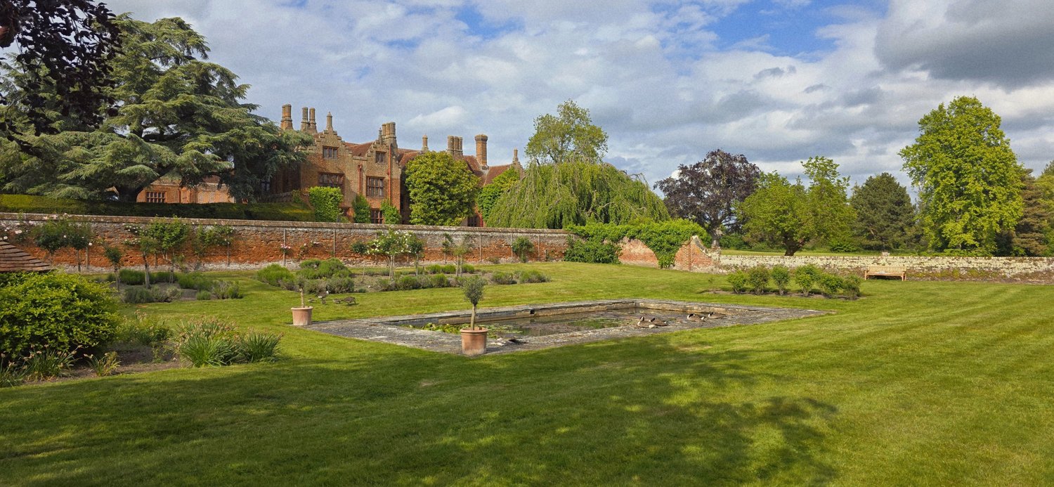 The rose garden in the grounds of Ingatestone Hall